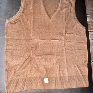 NEW 1970s Sears Kings Road Shop Sweater Vest Brown Men’s XL Lightweight Acrylic